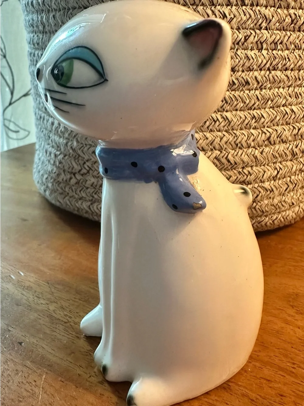 Vintage MCM Holt Howard Kozy Kitten Blue Scarf Cat Salt/Pepper Shaker (1)